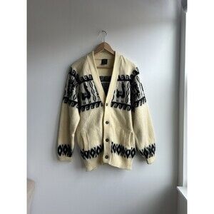 Vintage Tejidos Ruminahui Sweater Adult XL Wool Cardigan Aztec Alpaca Llama